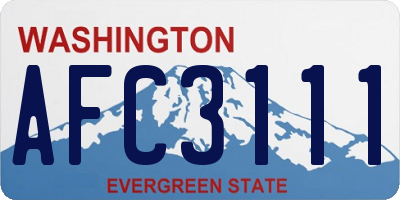 WA license plate AFC3111
