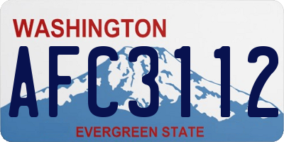 WA license plate AFC3112