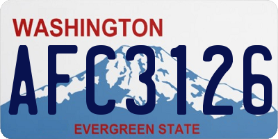 WA license plate AFC3126