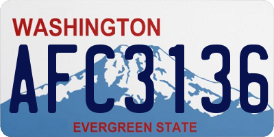 WA license plate AFC3136