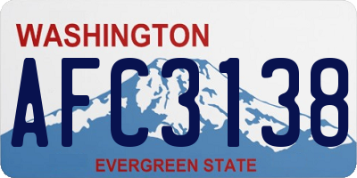 WA license plate AFC3138
