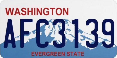 WA license plate AFC3139