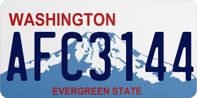 WA license plate AFC3144