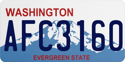 WA license plate AFC3160