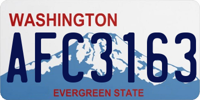 WA license plate AFC3163