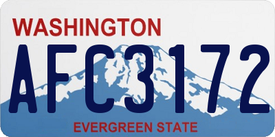 WA license plate AFC3172