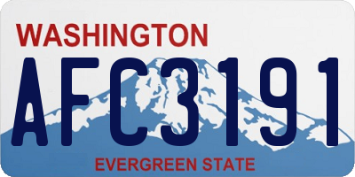 WA license plate AFC3191