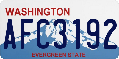 WA license plate AFC3192