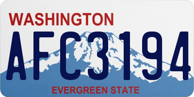 WA license plate AFC3194