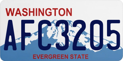 WA license plate AFC3205