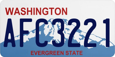 WA license plate AFC3221