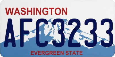 WA license plate AFC3233