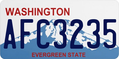 WA license plate AFC3235