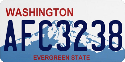 WA license plate AFC3238
