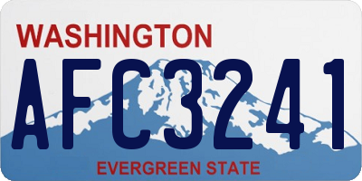 WA license plate AFC3241