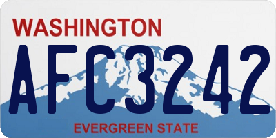 WA license plate AFC3242