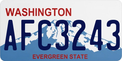 WA license plate AFC3243