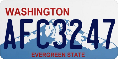 WA license plate AFC3247