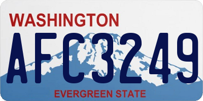 WA license plate AFC3249