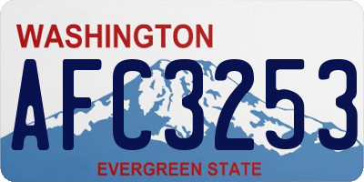 WA license plate AFC3253