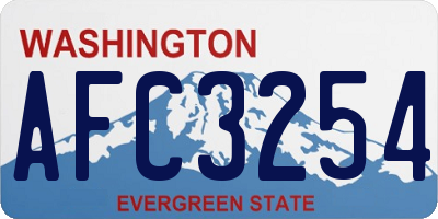 WA license plate AFC3254