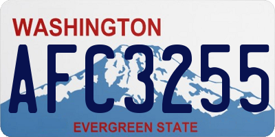 WA license plate AFC3255