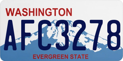 WA license plate AFC3278