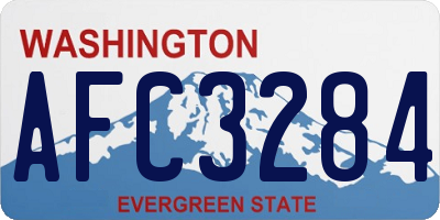 WA license plate AFC3284