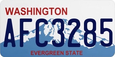 WA license plate AFC3285