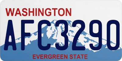 WA license plate AFC3290