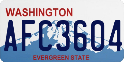 WA license plate AFC3604