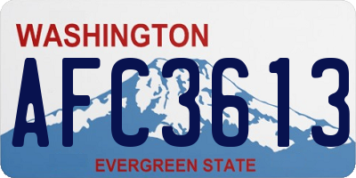 WA license plate AFC3613