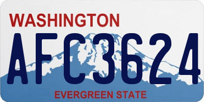 WA license plate AFC3624