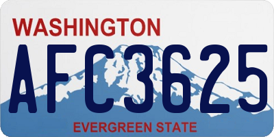 WA license plate AFC3625