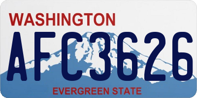 WA license plate AFC3626