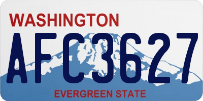WA license plate AFC3627