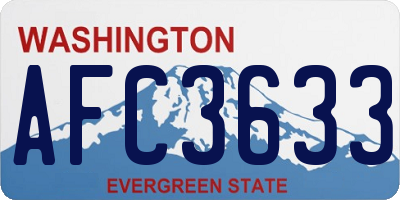 WA license plate AFC3633