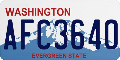 WA license plate AFC3640