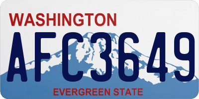 WA license plate AFC3649