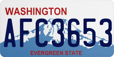 WA license plate AFC3653