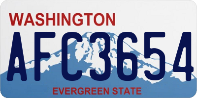 WA license plate AFC3654