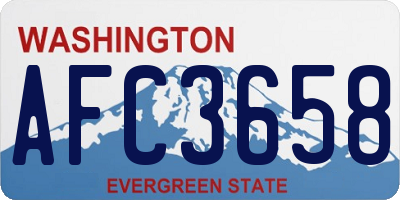 WA license plate AFC3658