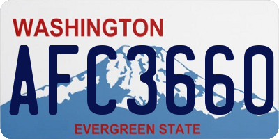 WA license plate AFC3660