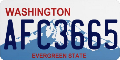 WA license plate AFC3665