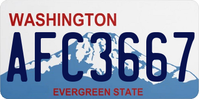 WA license plate AFC3667