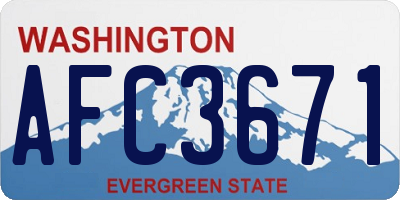 WA license plate AFC3671