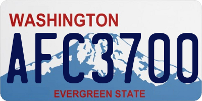 WA license plate AFC3700