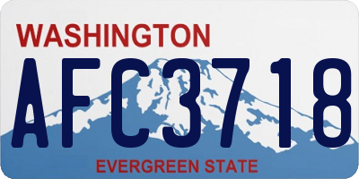 WA license plate AFC3718