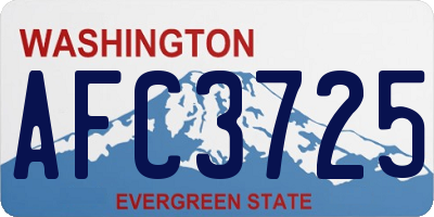 WA license plate AFC3725