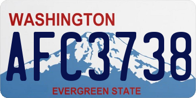 WA license plate AFC3738